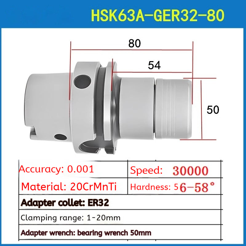 10012 HSK63A high speed tool holder CNC machining center CNC tool holder HSK GER16 20 25 32 high precision tool holder Shandong Denso Pricision Tools Co.,Ltd.